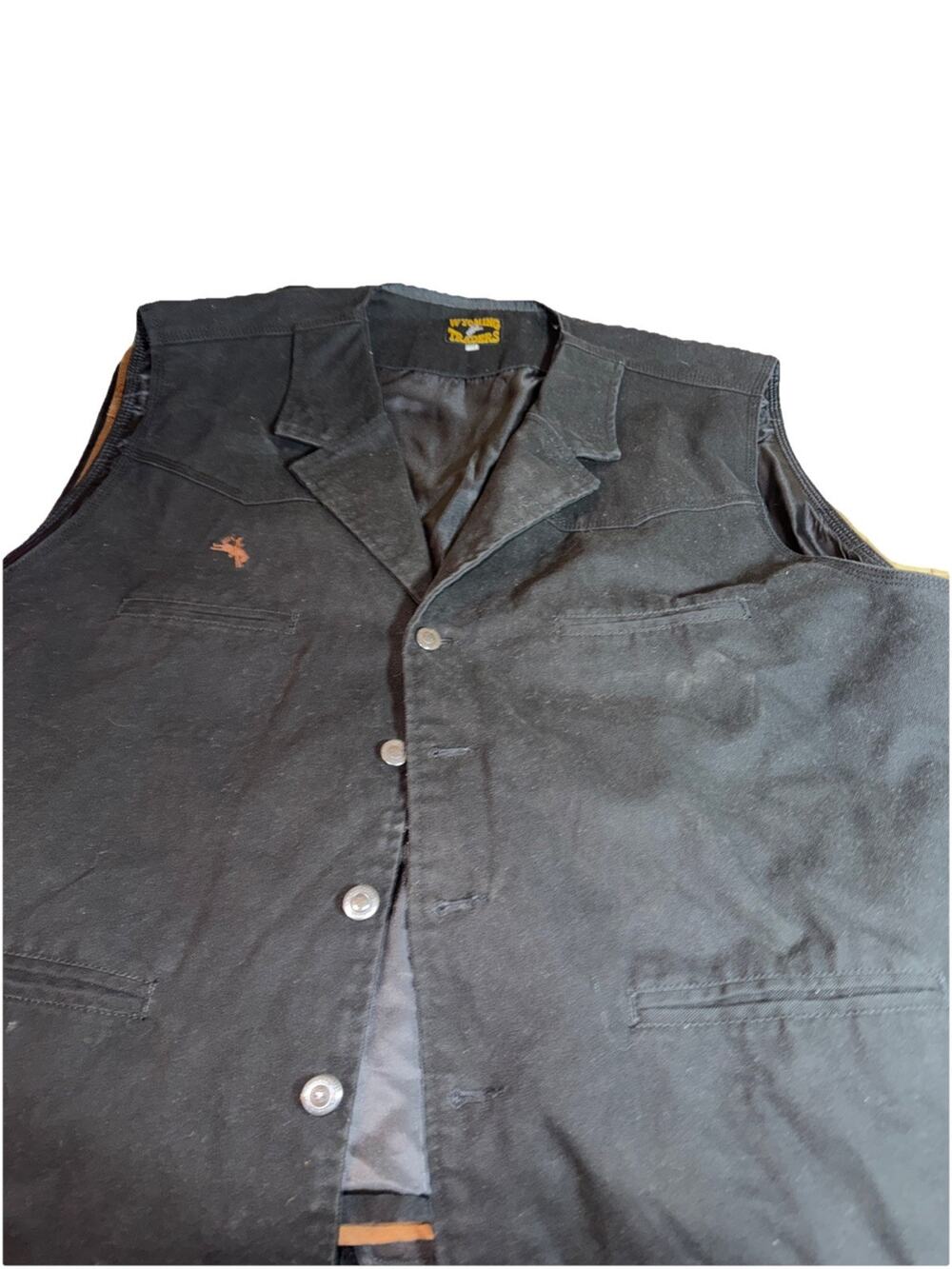 Wyoming Traders Canvas Vest Black XXXL Western Cowboy Button Front Pocketed